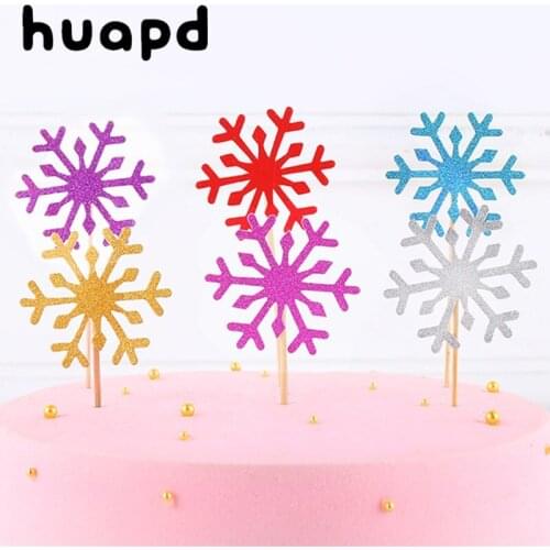 50pcs Christmas and New Year snowflake cake plug-in cake decoration baking supplies kitchen accessories wedding party decoration