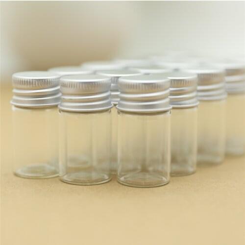 8 Pieces 22*40mm 8ml Small Glass Jars Silver Screw Cap storage mini Glass bottles Test TUBE Vials Tiny Containers Wedding Gift