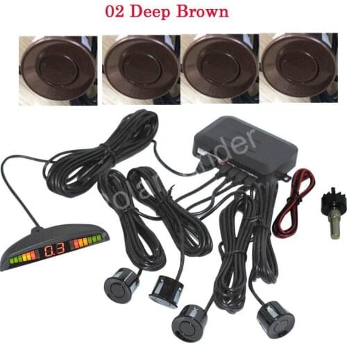 Car Accessories LED Parking Sensor Kit Display monitor Reverse Backup Radar Monitor 4 sensors 44 colors for option 12V buzzer
