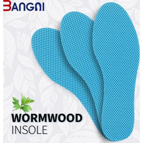 BANGNI Wormwood Deodorization Insoles Soft Memory Foam Breathable Mesh Comfortable Shoes Pad Cushioning Inserts for Men Women