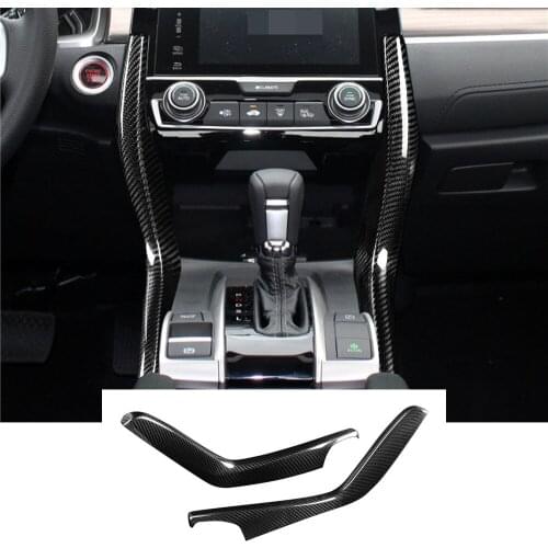 Fit for Honda Civic 10th 2016-2021 Real Carbon Fiber Central Control Side Panel Trim Decoration Cover Interior Car Assessoires