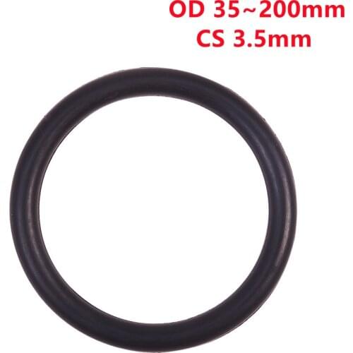 10Pcs Black O Ring Gasket OD 35~200mmx3.5mm Thickness Nitrile Rubber (NBR) Sealing Corrosion Oil Resistant Sealing Washer