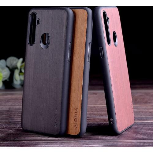 Wooden Like case for OPPO Realme 5 Pro TPU+PC + wood PU leather skin covers coque fundas for OPPO Realme 5