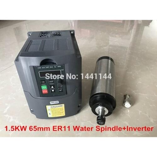 1.5KW CNC Spindle Motor Water Cooled Spindle 65/80mm ER11 Motor + 1.5KW/220V VDF Inverter For Milling Machine Tools