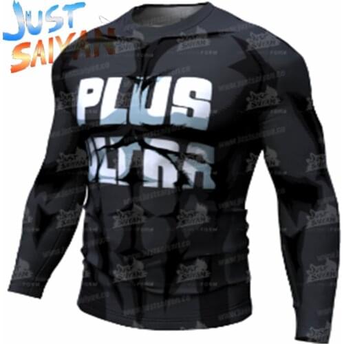 Harajuku Cosplay Anime character mens shirts raglan sleeves shirts bodybuilding gym top sports long sleeves T shirt