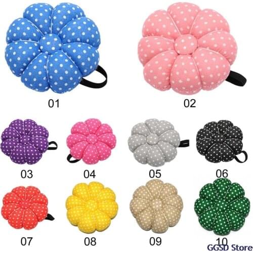 Pumpkin Shaped Needle Pin Cushion DIY Sewing Pins Accessories Pincushion Wrist Strap Stitch Needlework Mat Sewing Pin Cushion