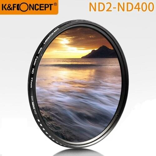 K&F CONCEPT ND2-400 nd filter 37/40.5/43/46/49/52/55/62/67/72/77mm Adjustable Neutral Density Fader Variable Camera Lens Filter