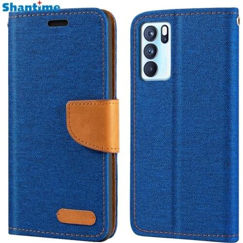 Oxford Leather Wallet Case For OPPO Reno 6 Pro 5G With TPU Soft Back Cover Magnet Flip Case For OPPO Reno 6 Pro 5G