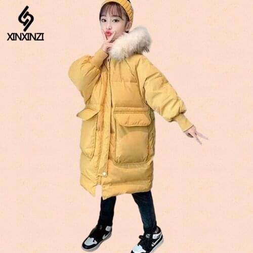 2021 new brand Children Girl Jacket Thick Long Winter Warm Coat Fashion parka Hooded Outerwear Clothes For Kids girls clothing