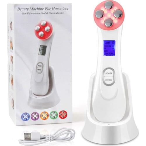 Mesotherapy Electroporation RF Radio Frequency LED Photon Skin Care Beauty Device Face Lifting Wrinkles Removal Facial Massager