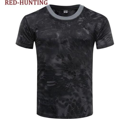 MENS MILITARY TACTICAL CAMOUFLAGE CAMO T SHIRT ARMY COMBAT NEW COTTON HUNTING