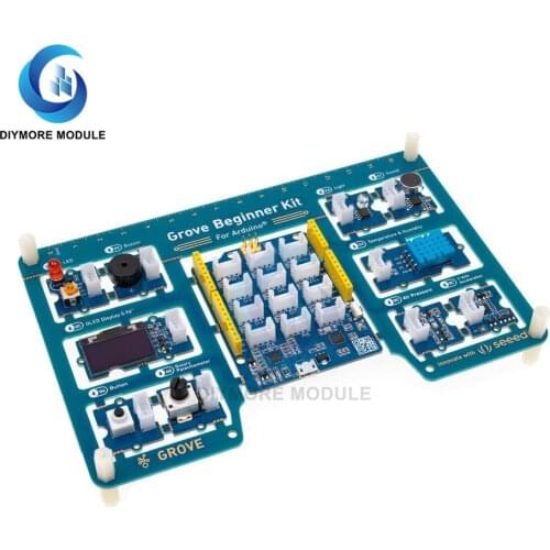 All-in-one Grove Beginner Kit Sensor Module for Arduino Compatible Board ATmega328p Based Seeeduino Lotus with 10 Sensors