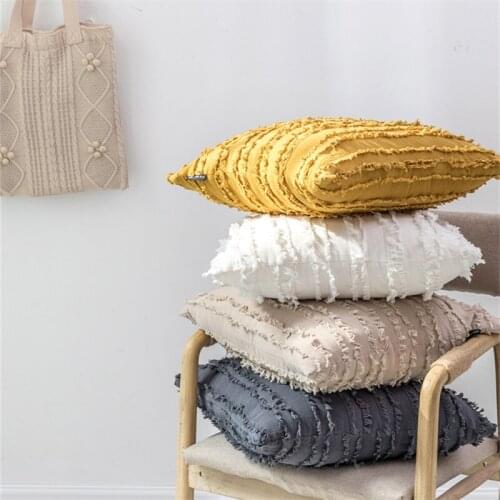 Cotton Linen Pillow Case Nordic Back Pillows Cover Modern Simple Design Solid Plain Pillowcase Home Room Funda Almohada 45*45cm