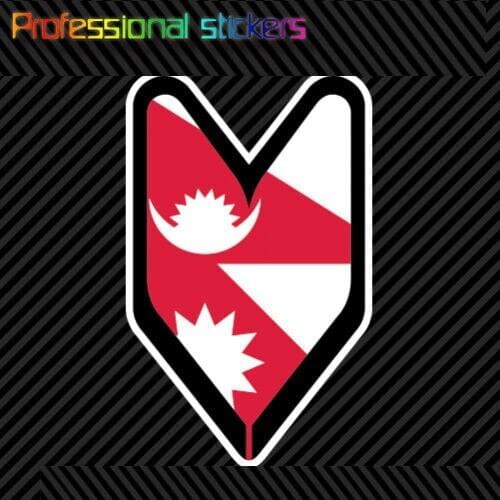 Nepalese Driver Badge Sticker Die Cut Decal Wakaba Leaf Soshinoya Nepal NPL NP Stickers for Motos, Cars, Laptops, Phone