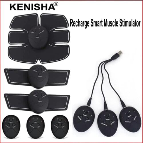 Rechargeable Electric Pulse Treatment Massager Belly Muscle Stimulator Smart Abdominal Muscle Abs Fitness Exercises Trainer