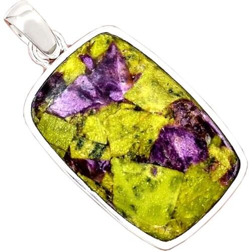 Genuine STICHTITE Pendant 925 Sterling Silver, 46 mm, AP6770