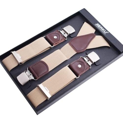 Mens Suspenders Casual Clips Braces Leather Suspensor Adjustable Belt Strap Bretelles Vintage Mens Suspender For Skirt With Box