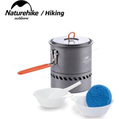 Naturehike Camping 2-3 Person Cookware Nonstick Outdoor Picnic Pot Pan Ultralight Portable Camping Pot Outdoor Folding Cookware