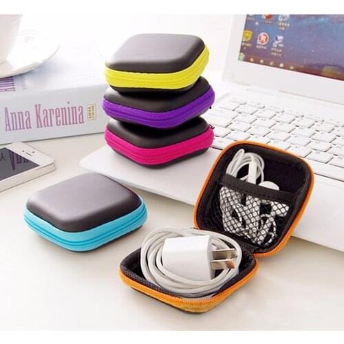 Earphone Wire Battery Storage Box Zipper Protective Cables Storage Container Organizer Case headphones charger TF SD Card Bag
