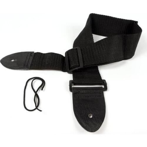 Hot Sale PU Leather + Nylon Black Useful Folk Guitar Straps Adjustable 75-120cm Electric Acoustic Bass Guitar Strap