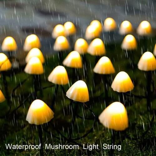 LED Mushroom String Light Solar / USB / Battery Operated 10LED 20LED 30LED Garland Fairy Lights Led Lights Christmas Party Decor