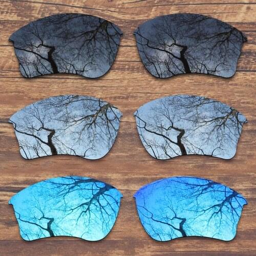 ToughAsNails 3 Pairs Black.Silver.Blue Polarized Replacement Lenses for Oakley Half Jacket XLJ Sunglasses