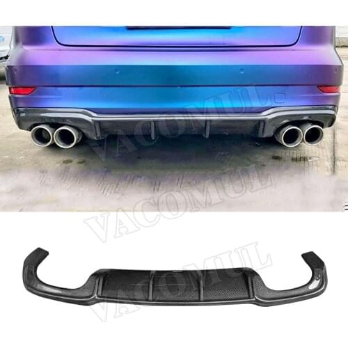 Carbon Fiber /FRP Unpainted Rear Lip Spoiler Diffuser for Audi A3 Sline S3 Sedan 4 door Not A3 Standard 2017 2018 Car Styling