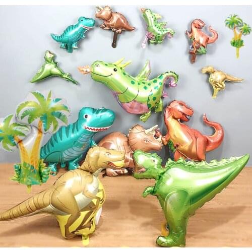 200pcs dinosaur party decoration foil balloons, kids birthday supplies, hawaiian style palm tree ballon, childrens day gift toy