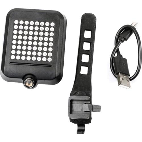 Bike Tail Light with Turn Signals, 80Lumen, 64 LEDs Waterproof Brake Sensing Rear Lights, Rechargeable LED Warning Bicycle Light