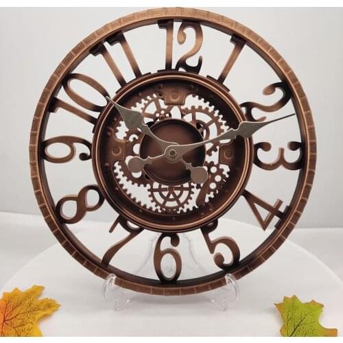 Vintage Wall Clock Battery-Operated Rustic Decorative Hanging Clock for Garden Office Cafe Living Room Home Decor Wall Art Clock