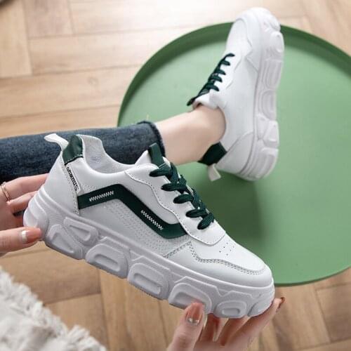 Womens sneakers Spring fashion comfortable non-slip thick bottom shock absorption breathable casual wild trend shoes U27-39