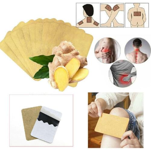 10pcs Ginger Massage Sticker Patch Ginger Detox Patch Body Neck Knee Pad Herbal Pain Relief Clean Dry Affected Area Health Care