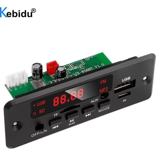 2*25W 50W Amplifier MP3 Player Decoder Board 6V-12V Bluetooth 5.0 Car FM Radio Module Support TF USB AUX 3.5 WMA Player Decoder