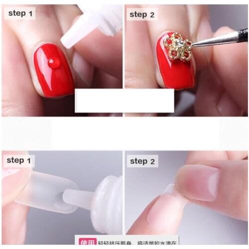 5 Bottles 3g Nail Glue Clear Strong Adhesive Acrylic False Nails
