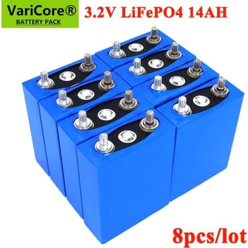 8pcs 3.2V 14Ah battery pack LiFePO4 phosphate 14000mAh for 4S 12V 24V Motorcycle Car motor batteries modification Nickel