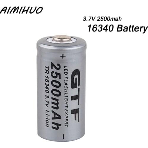 16340 Battery 3.7V 2500mAh CR123A Rechargeable Li-ion Batteries for Laser Pen LED Flashlight 16340 3.7V CR123 Cells