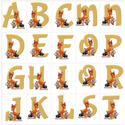 5d Diy Diamond Painting Personalized Letter Custom Name Disney Cartoon Bambi Diamond Mosaic Embroidery Cross Stitch Home Decor