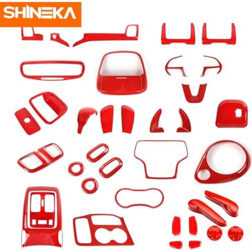 SHINEKA Car Styling For Jeep Grand Cherokee Car Red interior Decoration Cover Stickers Accessories For Jeep Grand Cherokee 2017