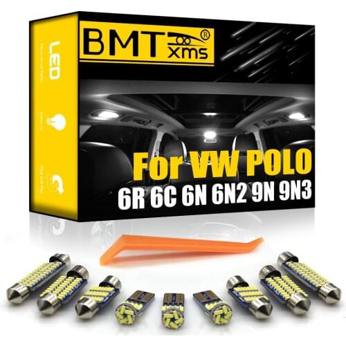 BMTxms For VW For POLO 6R 6C 9N 9N3 6N 6N1 6N2 1994-2017 Vehicle LED Interior Map Dome Trunk Light Kit Canbus Car Lamp