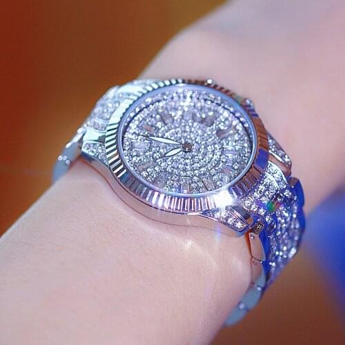 BS New Full Diamond Womens Watch Crystal Ladies Bracelet Wrist Watches Clock relojes Quartz ladies watches for women 139035