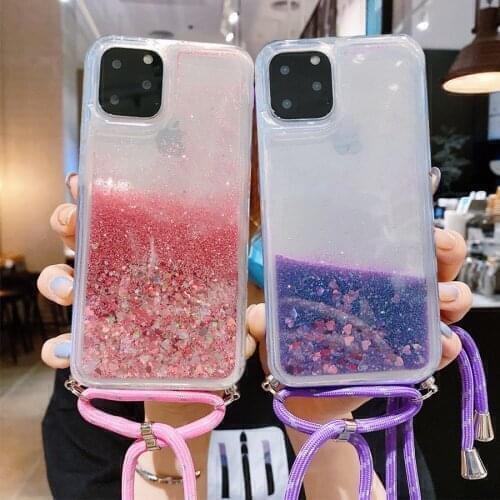 Strap Cord Chain Liquid Phone case For Samsung Galaxy A51 A71 A20S A11 A21 A31 A21S A10 A20 A20E A30 A40 A50 A70 M21 M31 cover