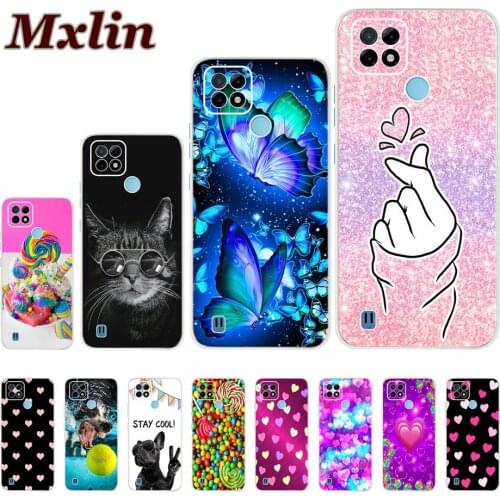 For Realme C21Y Case Shockproof Soft Silicone Coque Back Cover For OPPO Realme C21Y Phone Cases Realme C21Y C 21Y Cute Butterfly