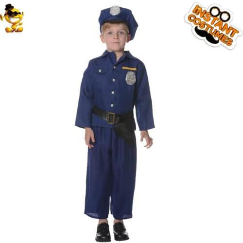 DSPLAY Fashionable New Design Original Cosplay Kids Policeman Costume Kids Fancy Suit for Halloween Party
