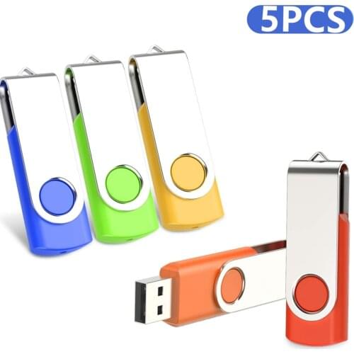 5Pack Colorful 360° Rotation 512MB 1GB 2GB 4GB 8GB 16G 64GB 128GB USB Flash Drives Memory Stick Thumb Drives Free Logo Wholesale