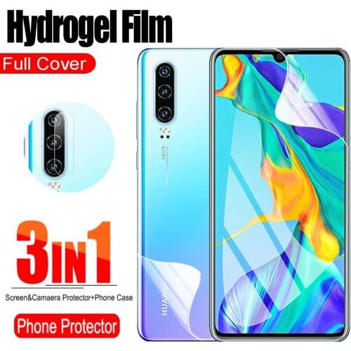 3in1 Phone Screen Full Cover Front Back Soft Hydrogel Film Not Glass For Huawei P30 Camera Lens Film For Huawe P30 Pro P30 Lite