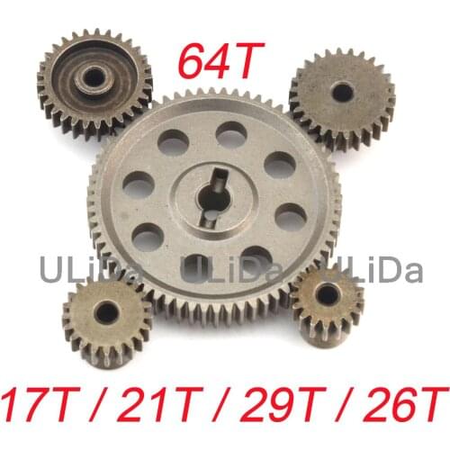 HSP 11184 Metallo Acciaio Spur Diff Differenziale Main Gear 64 T Motor Pinion gears 17T 21T 26T 29T 11176 11181 11119