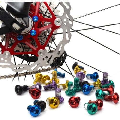 12PCS Colorful Bicycle Disc Brake Rotor Torx Bolts T25 M5x10mm MTB Bike Motorcycle Alloy Steel Disc Brake Rotor Fixing Screws
