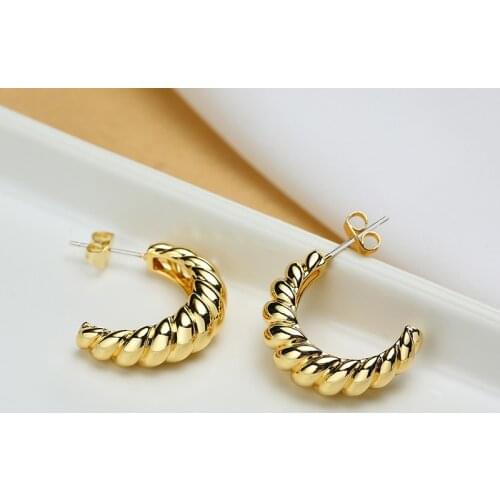 Croissant EarringThick Hoops Earrings for Women Girls Statement Ear Accessoris Minimal Jewelry