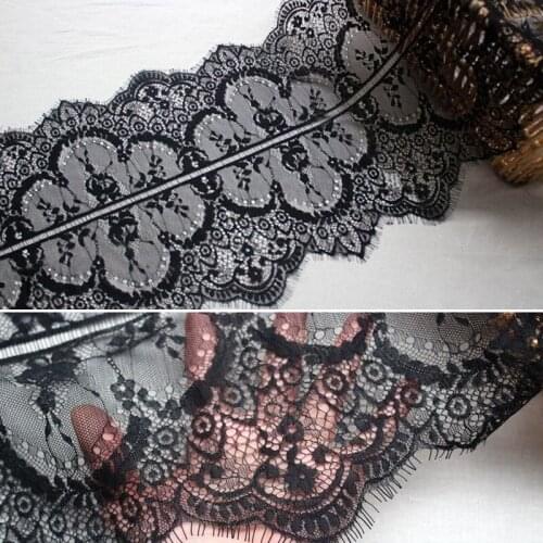 30cm Width Black White Eyelash Lace Trim Handmade Garment Lace Fabric DIY Skirt Clothing Accessories Home Decoration