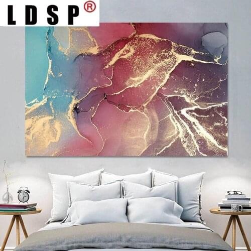 LDSP Modern Colorful Marble Texture Abstract Canvas Painting Ink Prints Poster Nordic Sofa Wall Art Picture Living Room Unframed